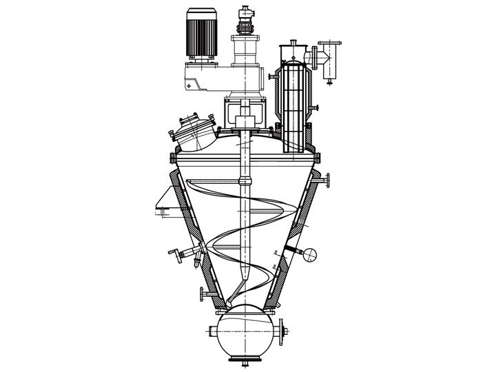空心螺帶錐形真空干燥機(jī)